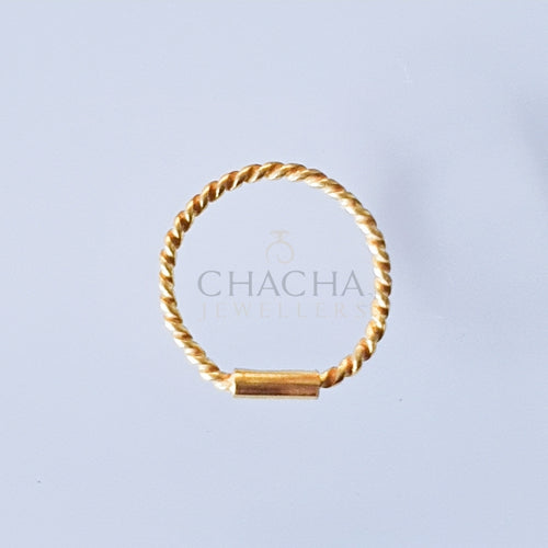 9ct Twisted Gold Nose Hoop Ring